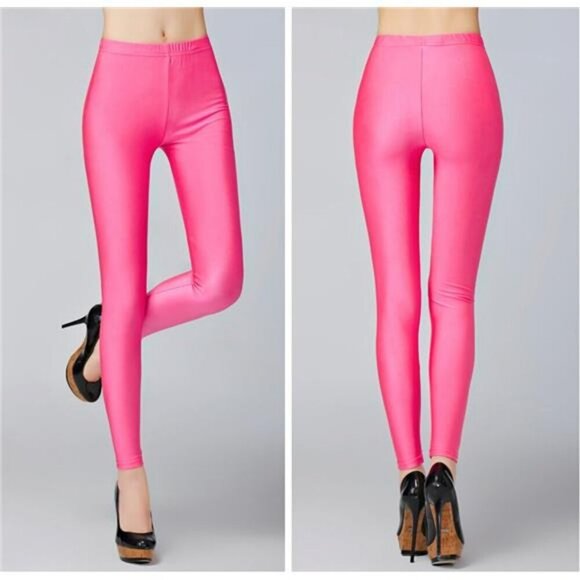 Womens Fluorescent Workout Leggings Stretch Yoga Running Tights Pants - Picture 3 of 5